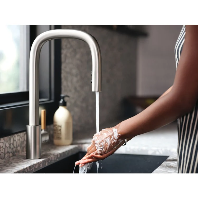 Kitchen Faucet Tenon 1 Lever ADA Spot Resist Stainless High Arc 1 Hole Motion Control 1.5 Gallons per Minute - Frankwebs