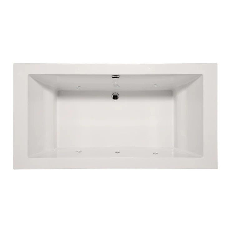 Combination Tub Designer Collection Mellenie 70 x 36 x 22 Inch Drop-In Center Drain Bone Rectangle - Frankwebs