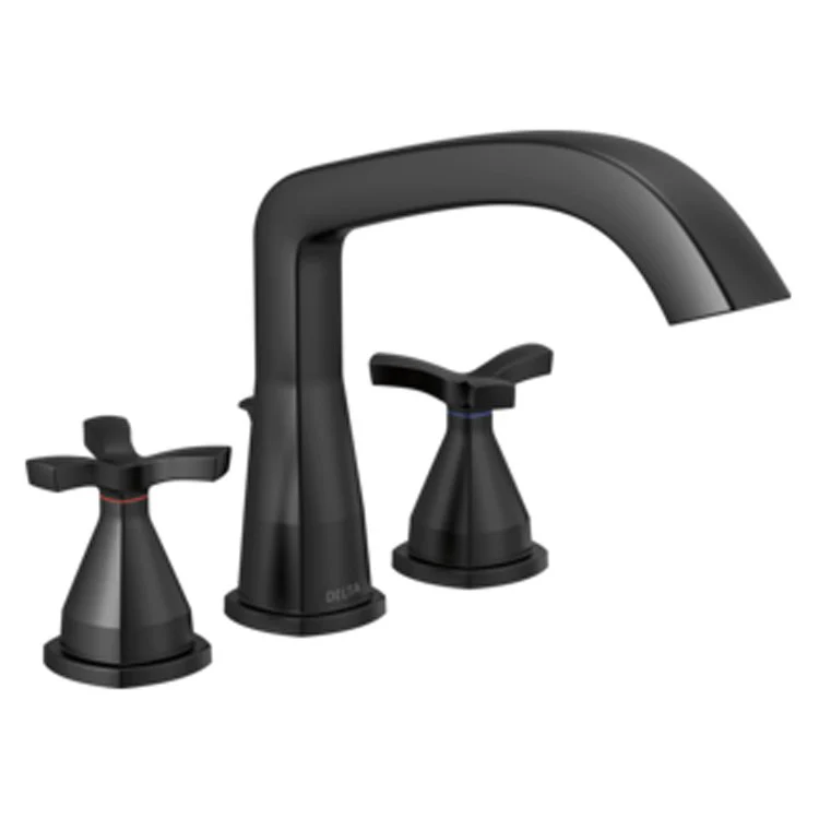 Roman Tub Trim Stryke 2 Cross Matte Black ADA 8-16 Inch Spread - Frankwebs