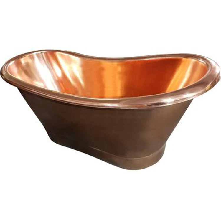 Freestanding Tub Chopin 70-1/4 x 31-5/8 x 29 Inch 70IN Double Slipper Tub Smooth Antique Copper Center Oval - Frankwebs