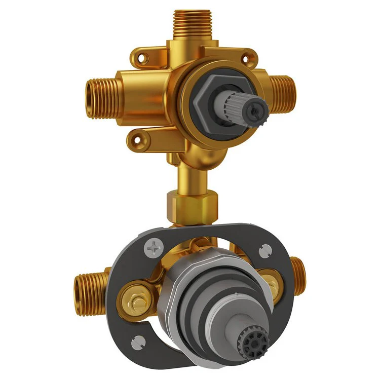 Flash Three-Way Integrated Shower Diverter Rough-In Valve with Pressure Balance Valve Cartridge - Frankwebs