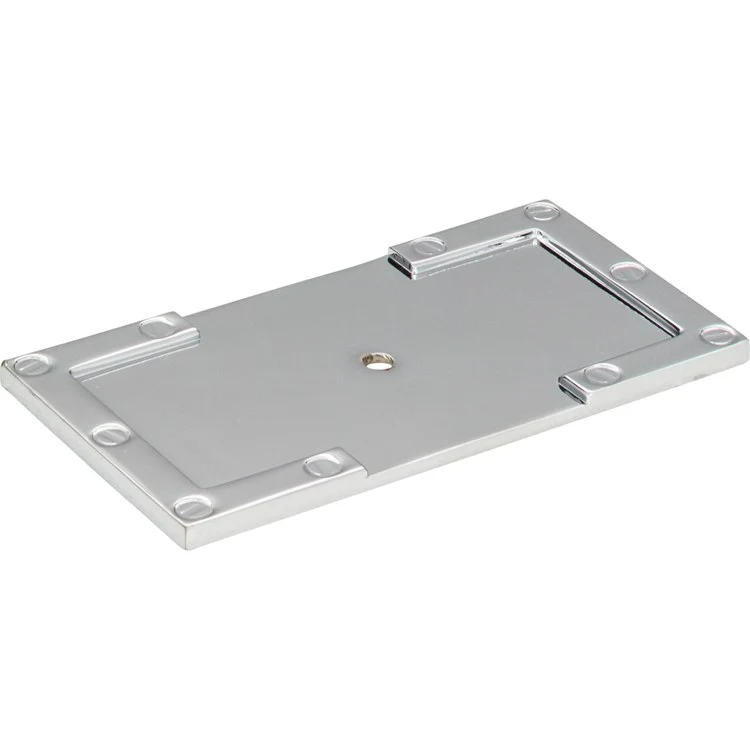 Backplate Atlas Campaign L-Bracket 3-11/16 Inch Polished Chrome Zinc Alloy - Frankwebs