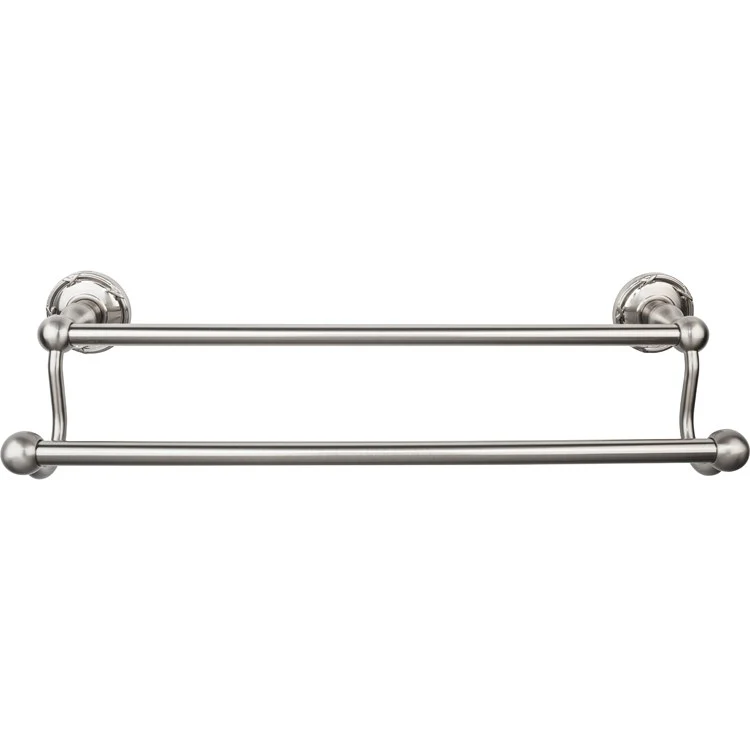 Towel Bar Edwardian Bath 18 Inch Double Ribbon Backplate Brushed Satin Nickel Zinc Alloy 6-1/2 Inch for Bath Hardware - Frankwebs