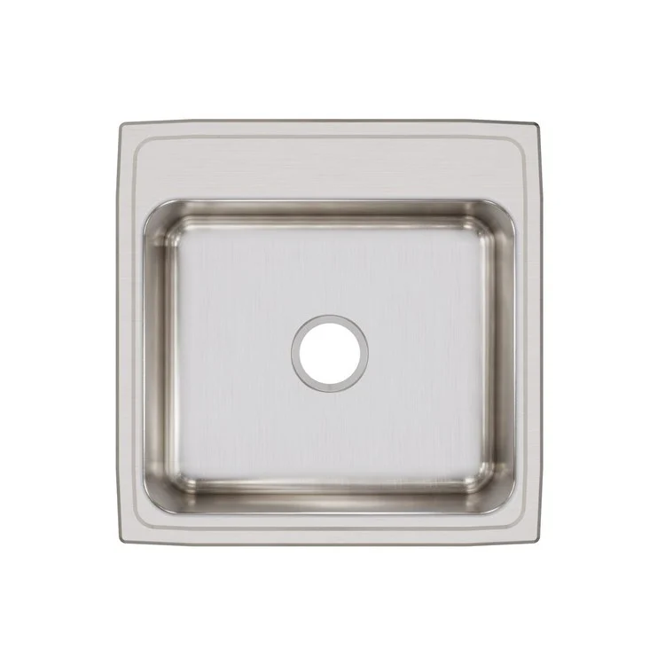 Kitchen Sink Lustertone Classic 22 x 22 Inch Single Bowl Lustrous Satin Drop-In Stainless Steel Drain Location Center Bottom Only Pads - Frankwebs