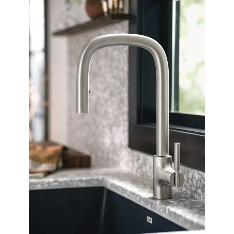 Kitchen Faucet Tenon 1 Lever ADA Spot Resist Stainless High Arc 1 Hole Motion Control 1.5 Gallons per Minute - Frankwebs