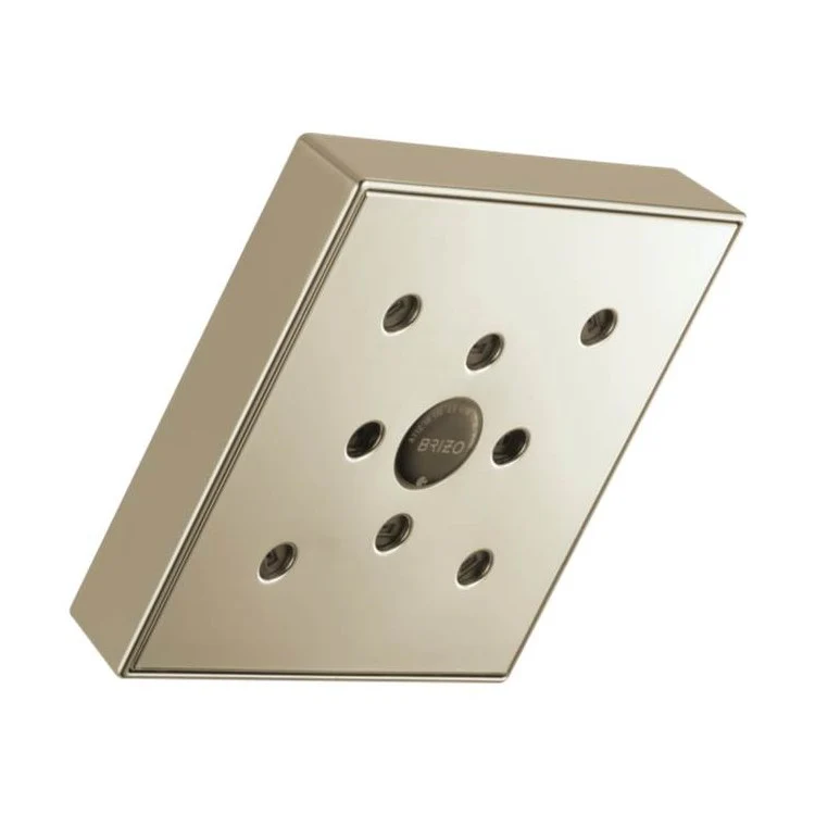 Showerhead Universal Showering 1 Function Wall Mount Rain Can Brilliance Luxe Gold 5-3/8 Inch 1.75 Gallons per Minute H2Okinetic Linear Square Full Spray - Frankwebs