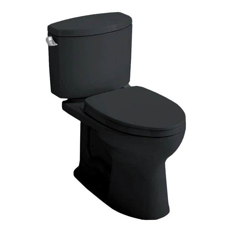 Toilet Drake II 2 Pieces Universal Height Ebony Elongated ADA 30 Inch 1.28 Gallons per Flush Left Hand Chrome Soft Close - Frankwebs