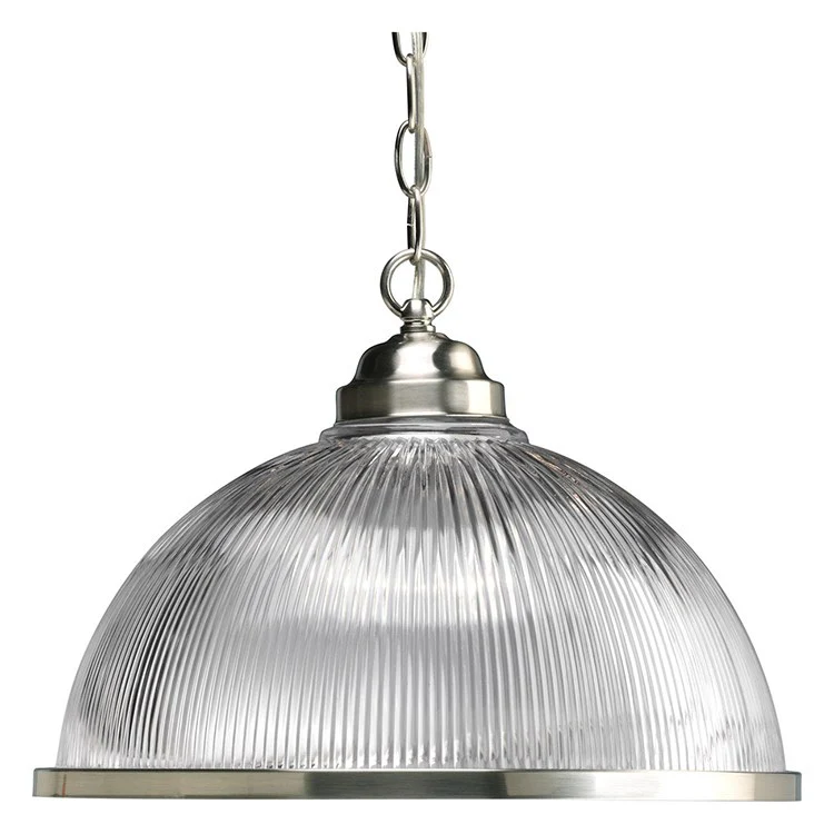 Single-Light Chain-Hung Pendant with Clear Prismatic Glass - Frankwebs