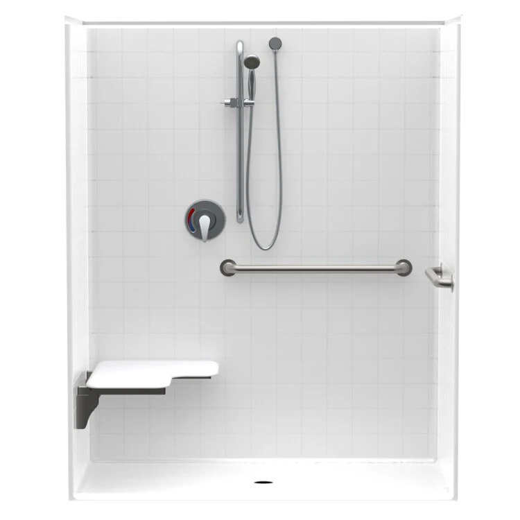 Shower Module 60 x 30 x 74-7/8 Inch Acrylic White 1 Pieces Right Hand Seat with Grab Bar Massachusetts Only - Frankwebs