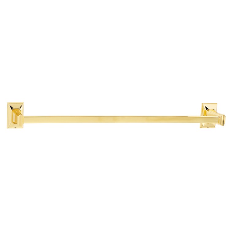 Towel Bar Geometric Bath 24 Inch Unlacquered Brass 3-1/4 Inch - Frankwebs