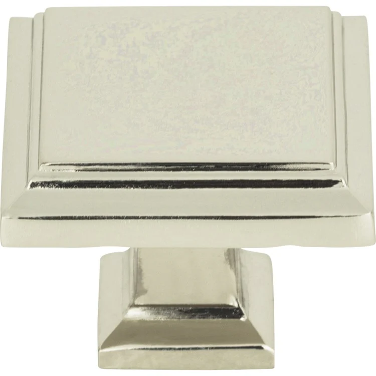 Knob Atlas Sutton Place Square Brushed Nickel Zinc Alloy 1-1/4 Inch - Frankwebs
