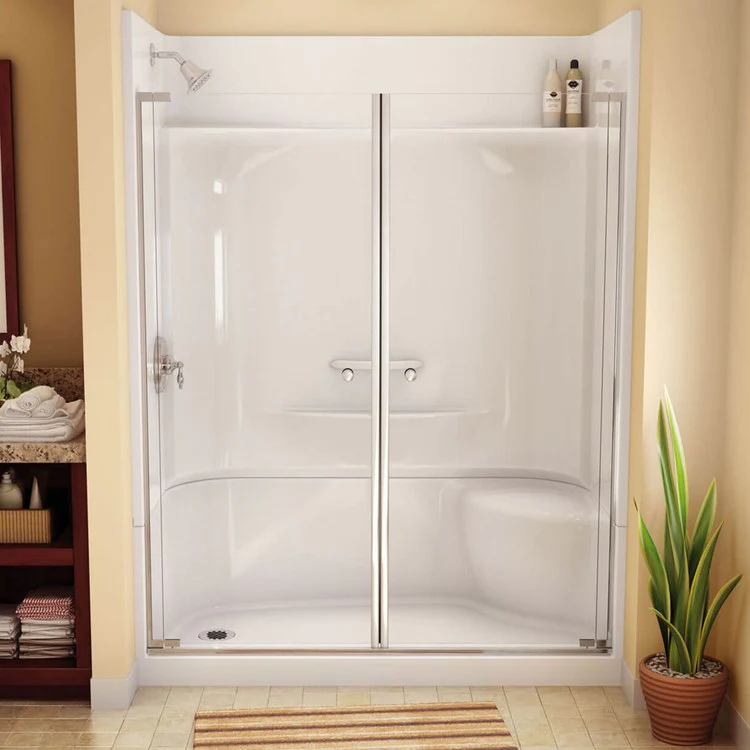 Shower Module 59-3/4 x 33-1/2 x 80-1/8 Inch AcrylX White 4 Pieces Left Hand - Frankwebs