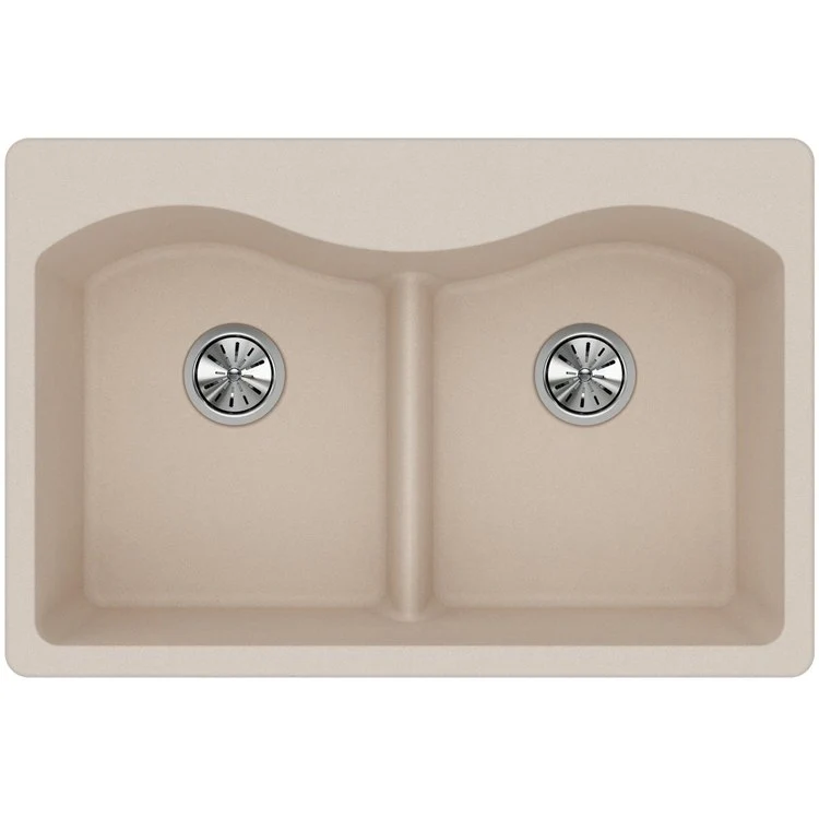 Kitchen Sink Quartz Classic 33 x 22 Inch Double Bowl Equal Putty Top Mount - Frankwebs