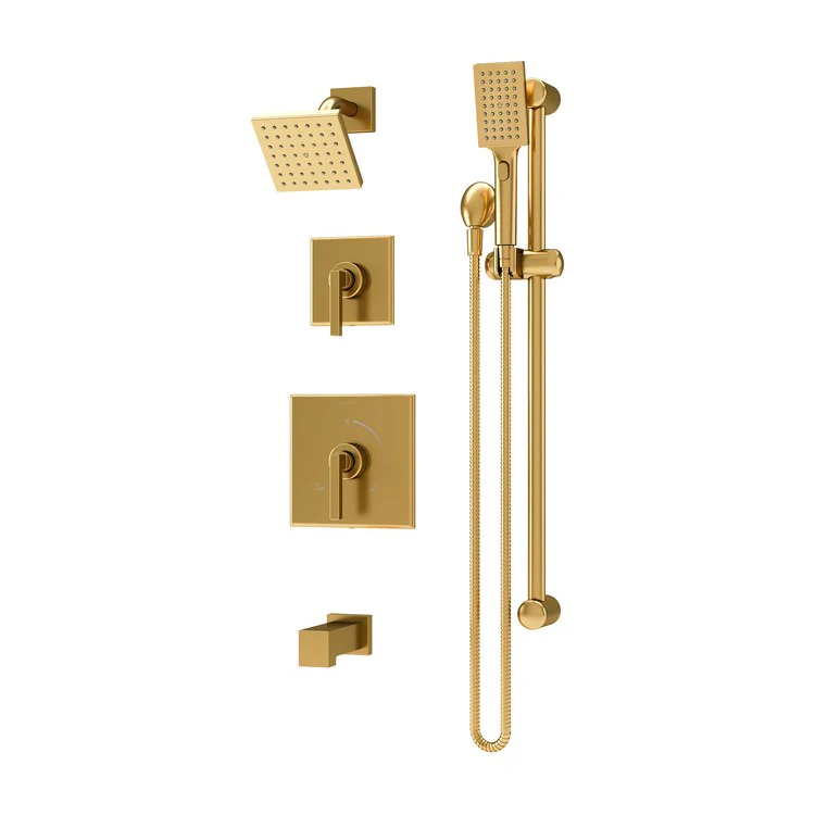 Tub and Shower Trim Duro with Handshower 2 Lever Brushed Bronze WaterSense ADA 1.5 Gallons per Minute Square Single Function for 261 Series Temptrol Shower Valve - Frankwebs