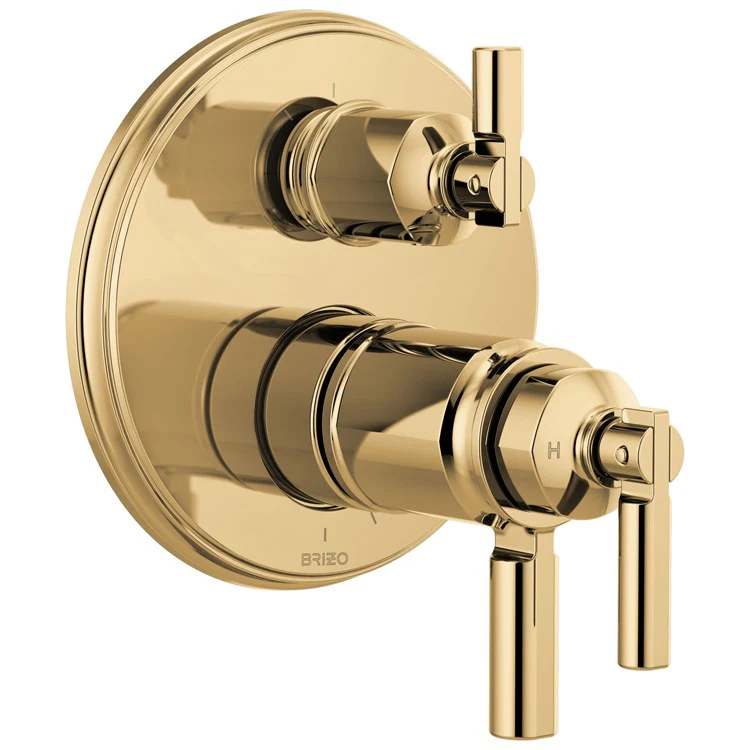 Thermostatic Trim Invari Tempassure Valve with Integrated 3 Function Diverter 3 Lever Brilliance Luxe Steel ADA for 2 Shower Applications - Frankwebs