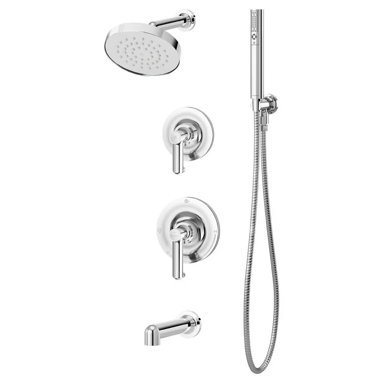Tub and Shower Trim Museo with Handshower Separate Diverter 2 Lever Polished Chrome ADA 1.5 Gallons per Minute - Frankwebs