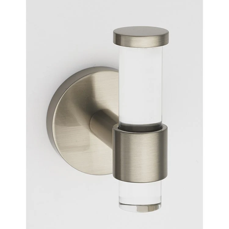 Robe Hook Contemporary Acrylic Bath Satin Nickel 3-1/8 Inch 3-1/8 Inch Wall Mount Brass - Frankwebs