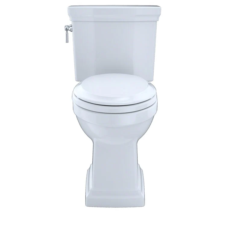Toilet Promenade II 2 Pieces Close Coupled Universal Height Bone Elongated ADA 31-1/4 Inch 1.28 Gallons per Flush Left Hand Chrome Less Seat - Frankwebs