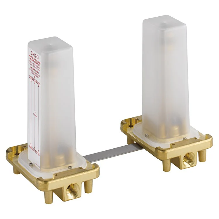 Two Handle Floor Mount Freestanding Tub Filler Rough Valve with Stops - Frankwebs