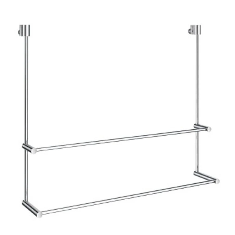 Towel Rack Sideline Double for Shower Panel Polished Chrome 23-5/8 x 19 x 2 Inch Brass 4-3/8 Inch - Frankwebs