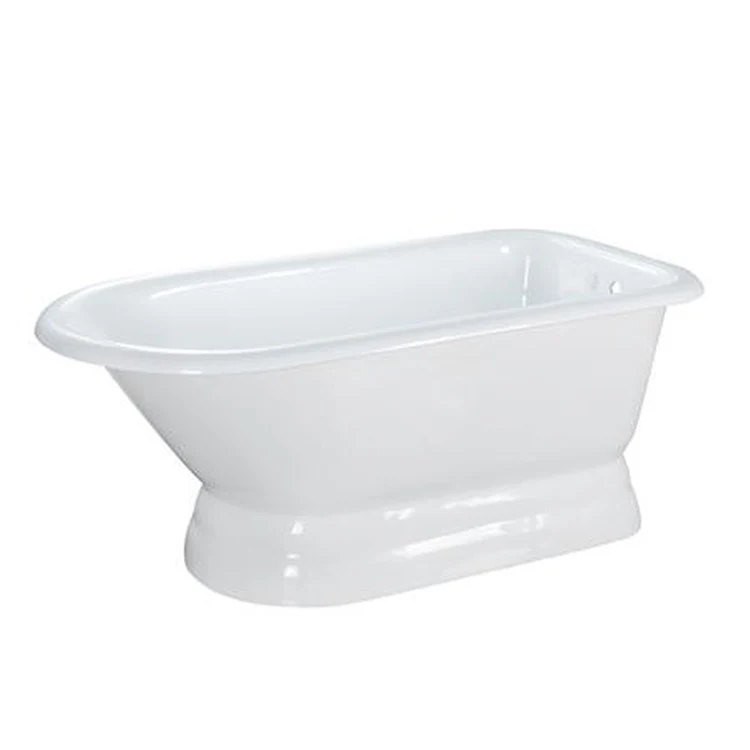 Freestanding Tub Chadwick 60 Inch Roll Top Oval Cast Iron White No Faucet Holes - Frankwebs