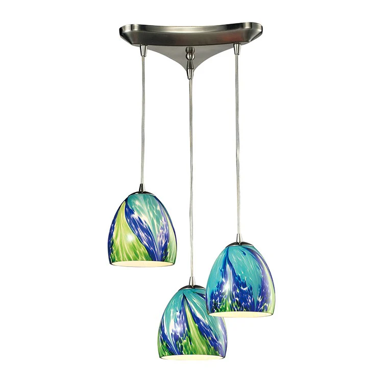 Colorwave Three-Light Triangular Pan Pendant - Frankwebs