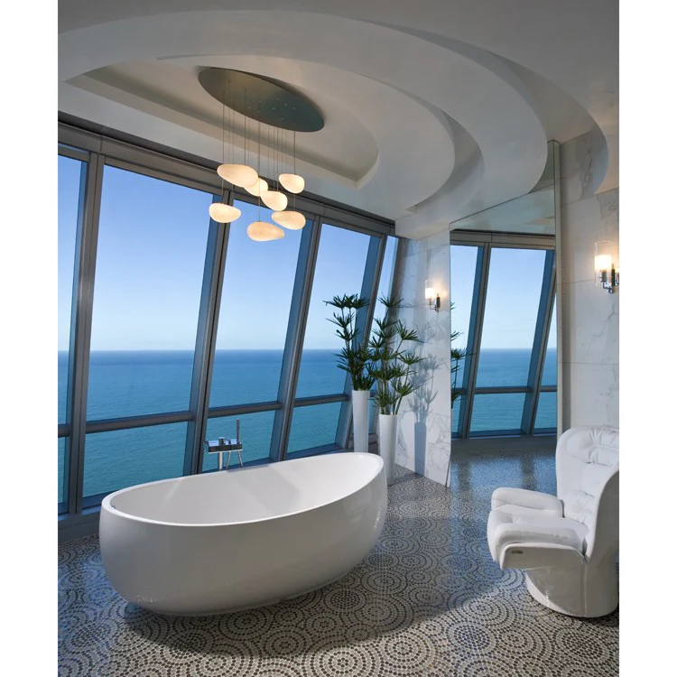 Soaking Tub Designer Collection Picasso 66 x 36 Inch Freestanding Tub Only Center Biscuit Acrylic - Frankwebs