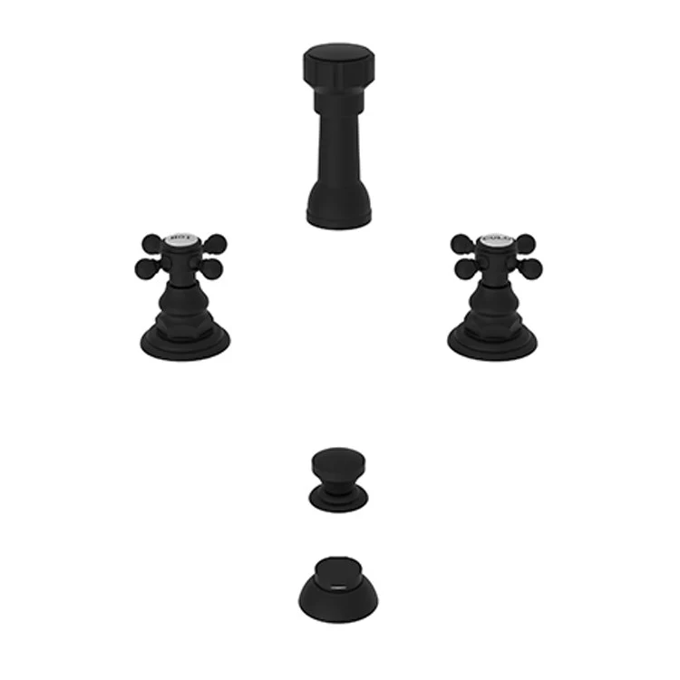 Bidet Faucet Alveston 8 to 16 Inch Spread 2 Cross ADA Satin Brass PVD - Frankwebs