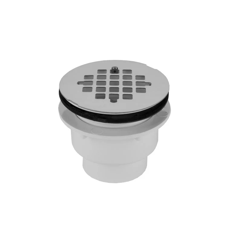 Shower Drain Large Body Complete Snap in Drain Plate 4-1/4 Inch Satin Nickel PVC/Stainless Steel for Pre-formed Shower Stall Bases - Frankwebs