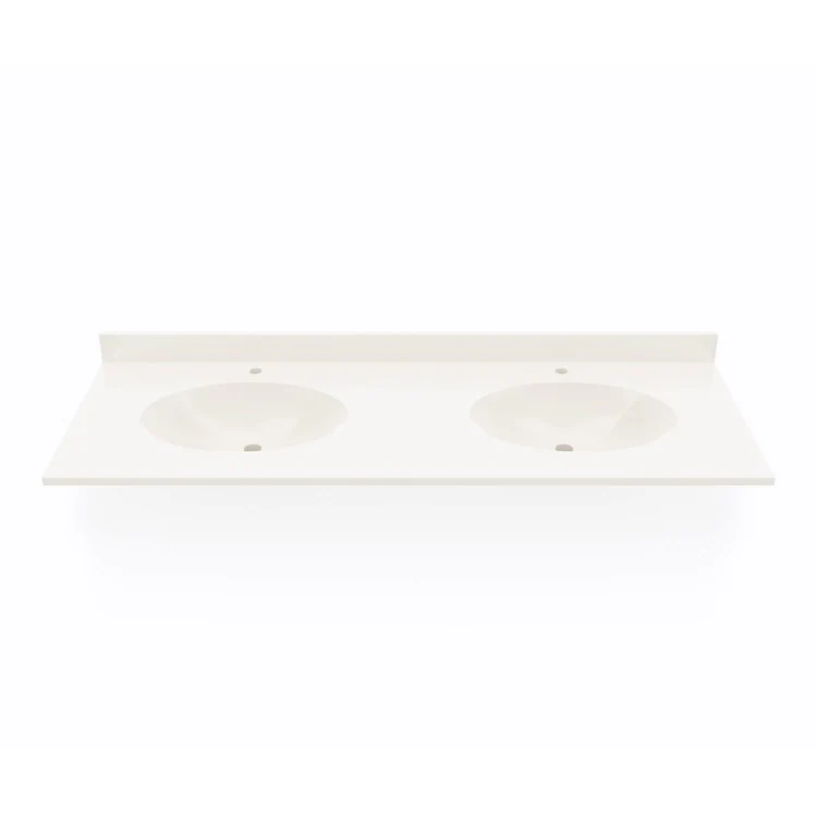 Vanity Top Chesapeake Double Bowl 61 x 22-1/2 Inch ADA Bisque Swanstone 2 Hole - Frankwebs