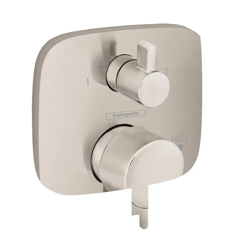 Pressure Balance Valve Trim Ecostat with Diverter 2 Lever Brushed Nickel ADA 4.5 Gallons per Minute for Ecostat - Frankwebs