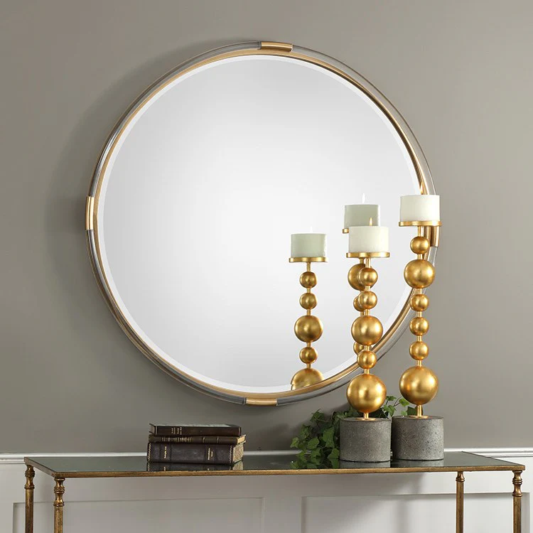 Mackai Round Gold Wall Mirror - Frankwebs