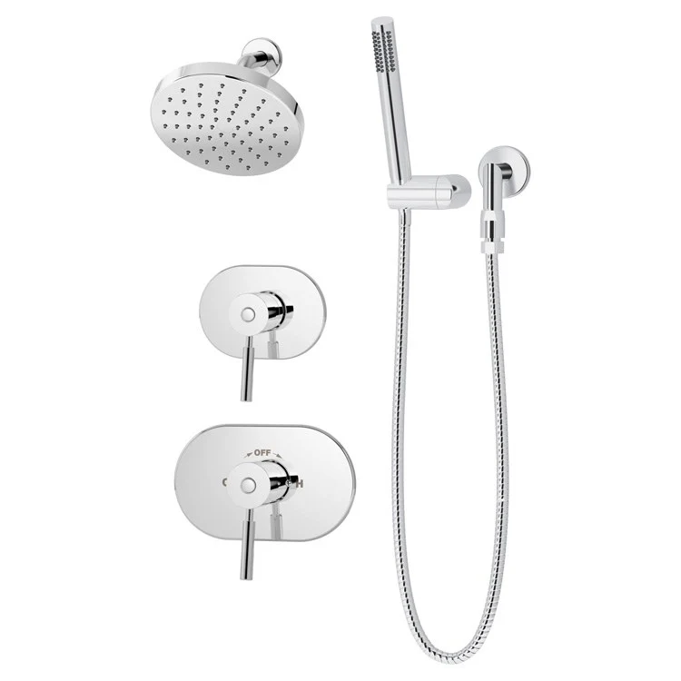 Shower Trim Sereno with Handshower 2 Lever Polished Chrome 1.5 Gallons per Minute 1 Function Round Showerhead; 1 Function Handshower - Frankwebs