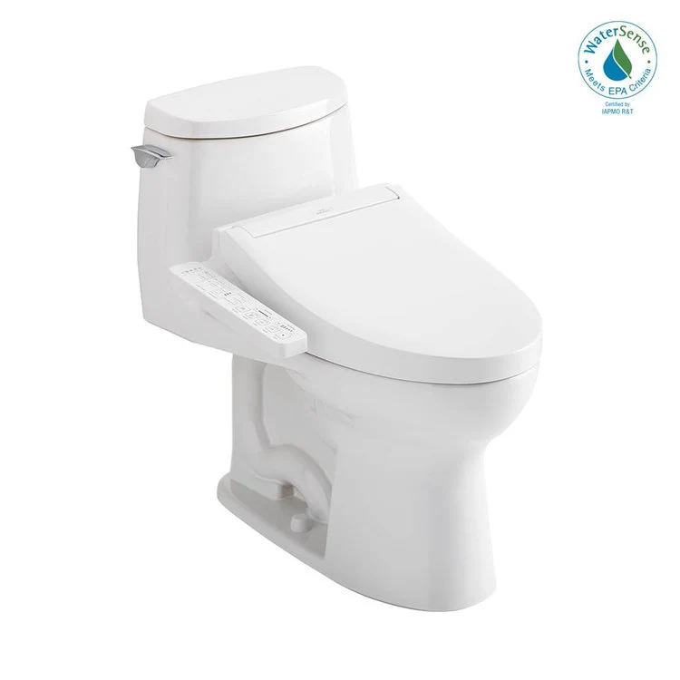 Toilet ULTRAMAX II 1 Pieces Universal Height Cotton Elongated ADA 28-3/4 Inch 1.0GPF 12 Inch Rough-In Tornado Left Hand Washlet+C2 - Frankwebs