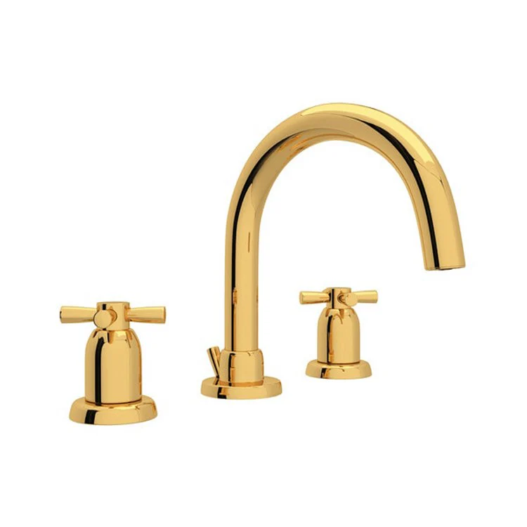Lavatory Faucet Holborn 2 Cross English Gold 1.2 Gallons per Minute Limited Rotation C-Spout - Frankwebs