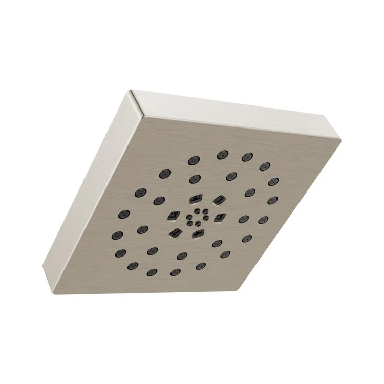 Showerhead Universal Showering Components 4 Function Square with H2Okinetic Technology Lumicoat Chrome 7-13/16 Inch 1.75 Gallons per Minute H2Okinetic PowerDrench Spray Massaging Spray H2Okinetic UltraSoak Spray and Pause - Frankwebs