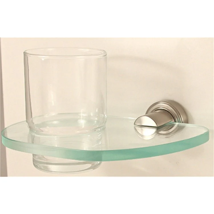 Tumbler Holder Infinity Bath Polished Chrome Includes Tumbler Wall Mount Brass/Glass 4-15/16 x 6-11/16 Inch - Frankwebs