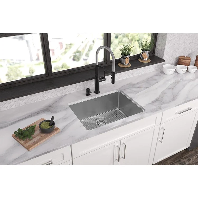 Kitchen Sink Crosstown 25 x 22 Inch Single Bowl 2 Hole Polished Satin Drop-In Undermount - Frankwebs