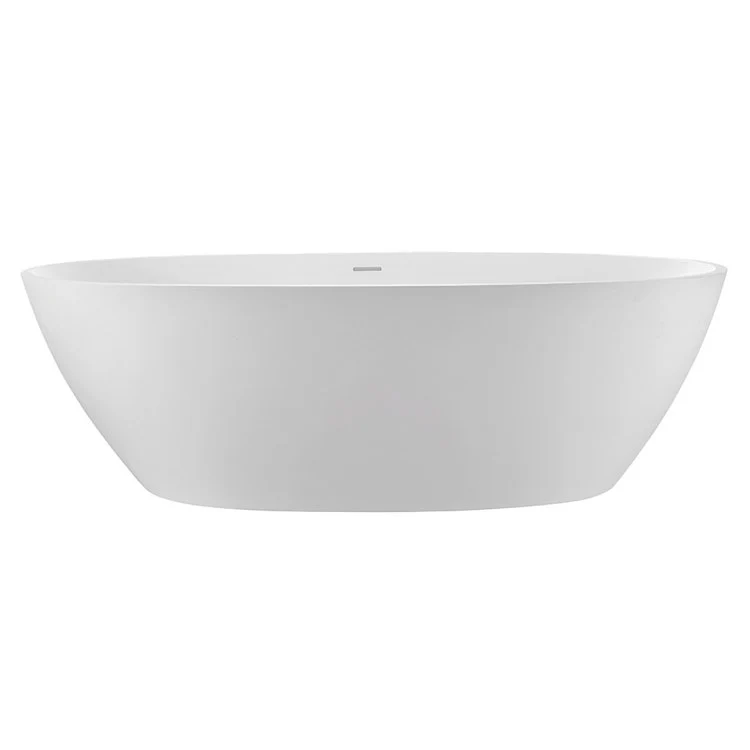 Soaking Tub Alissa 61 x 36 Inch Freestanding/Undermount Center White Matte Sculpturestone 86 Gallons 23-1/2 Inch - Frankwebs