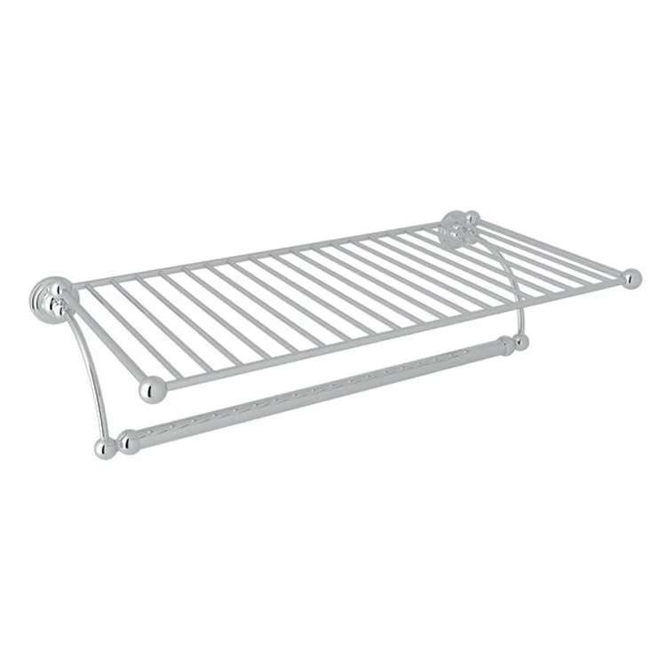 Towel Shelf Edwardian Wall Mount Hotel Style Polished Nickel 20 Inch Brass - Frankwebs