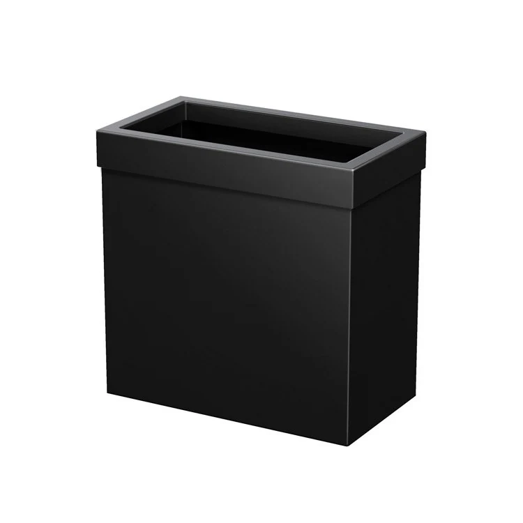 Waste Bin Rectangular Matte Black Brushed Brass Stainless Steel 3.18 Gallon Capacity - Frankwebs