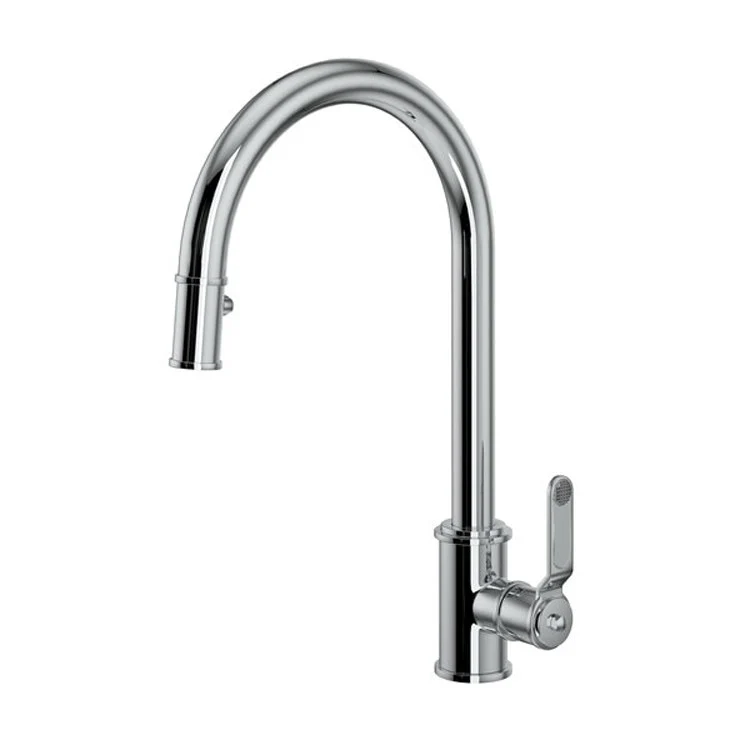 Kitchen Faucet Armstrong 1 Lever Satin English Gold Dual Spray Pull Down C-Spout 1.75 Gallons per Minute - Frankwebs
