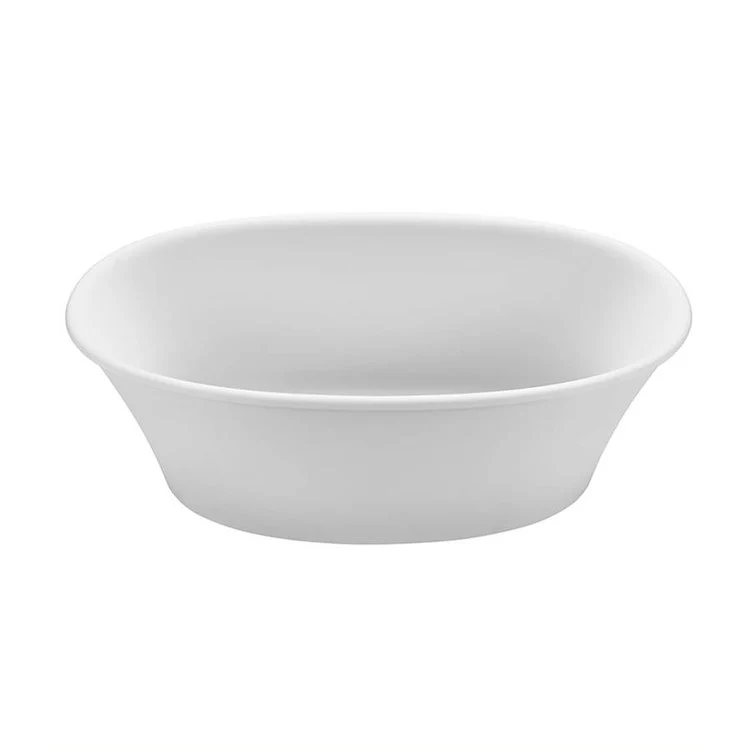 Soaking Tub Charlotte 57.75 x 32 Inch Freestanding Rear Center Drain White Gloss Mineral Composite - Frankwebs