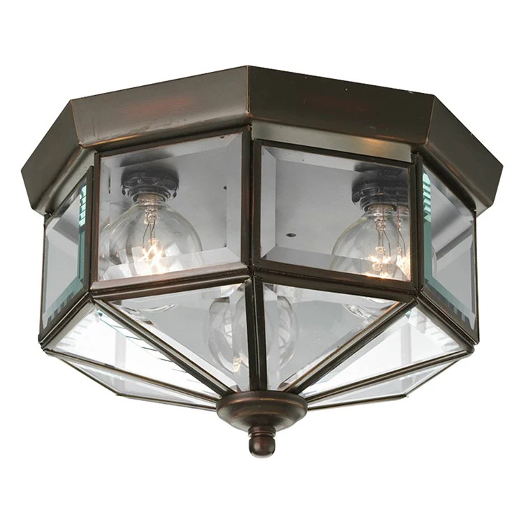 Octagonal Three-Light Flush Mount Ceiling Fixture - Frankwebs