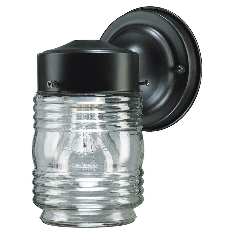 Single-Light Outdoor Wall Sconce with Jelly Jar Glass Shade - Frankwebs