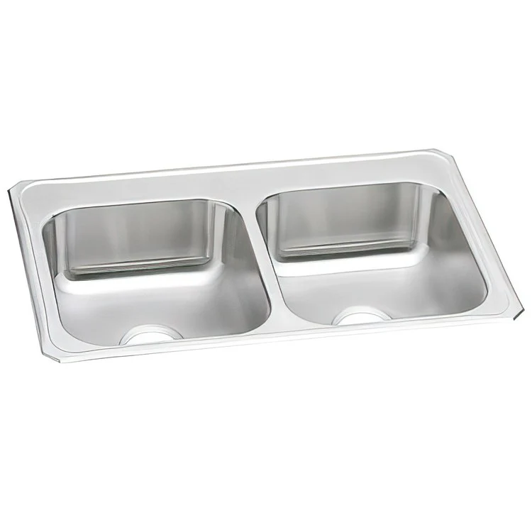 Kitchen Sink Celebrity 33 x 22 Inch Double Bowl Equal Brushed Satin Drop-In - Frankwebs