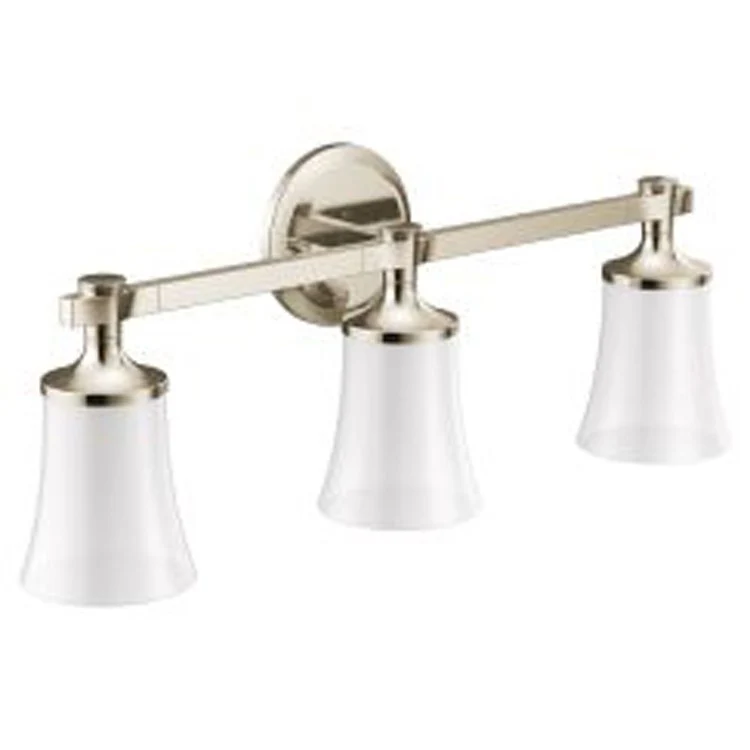 Bath Light Flara Vanity 3 Lamp Brushed Nickel Glass or Shade Frosted - Frankwebs