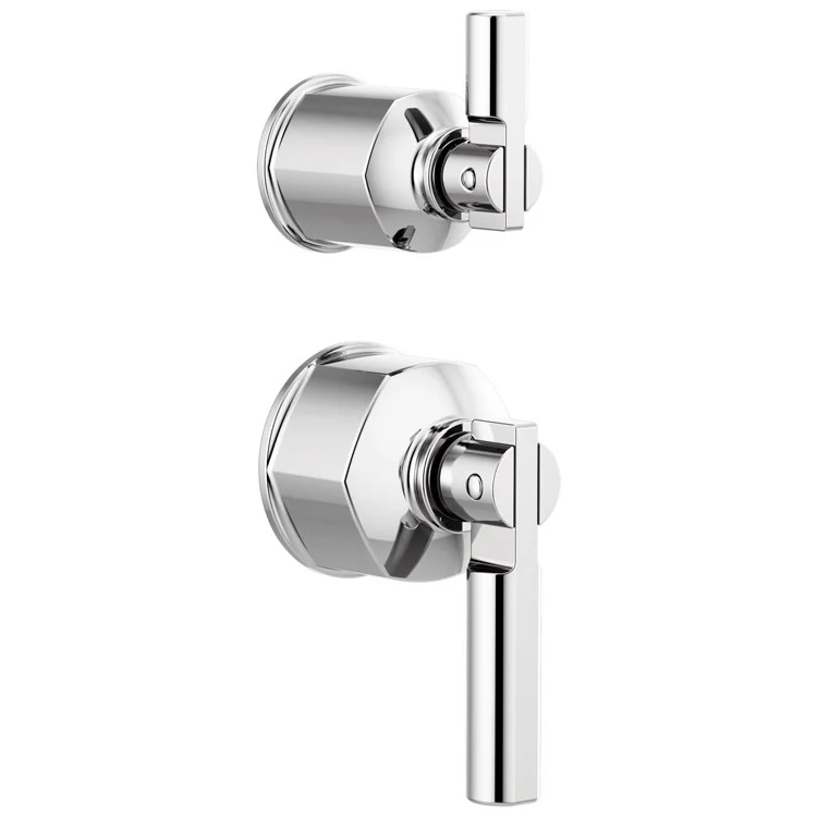 Handle Kit Invari Zinc 2 Lever Brilliance Luxe Steel for Pressure Balance Valve with Integrated Diverter Trim 2-1/4 Inch - Frankwebs