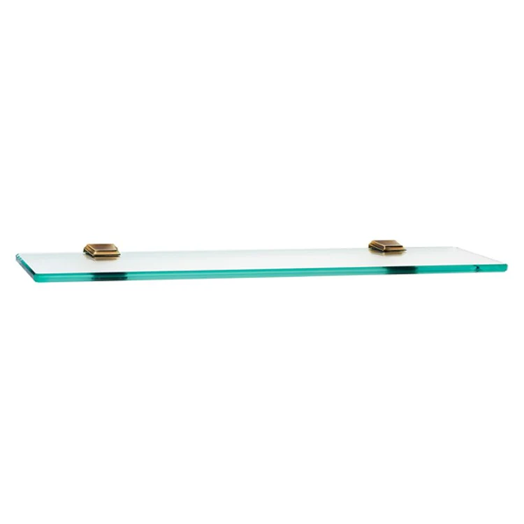 Shelf Geometric Bath with Brackets Polished Brass 24 Inch Brass/Glass - Frankwebs