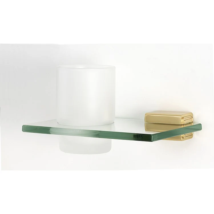 Tumbler Holder Cube Bath Satin Nickel Includes Tumbler Wall Mount Brass/Glass 4-1/2 x 6-11/16 x 1-3/16 Inch - Frankwebs